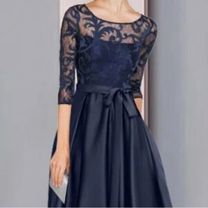Jessica Howard Navy Lace Long Sleeve Dress